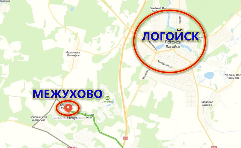 Земельный аукцион минский район. Фото на карте Медухово.