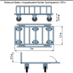 Тележка для бревен с откидывающимися бортами. гп 1000 кг. 