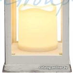 Декоративный фонарь со свечкой,  белый корпус,  размер 10.5х10.5х22, 35 с
