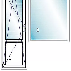 Окно ПВХ + дверь балконная WDS ПОД КЛЮЧ