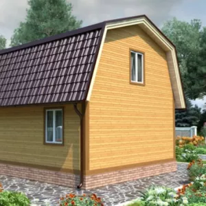 Дом из бруса сруб Емеля 6х8 доставка-установка