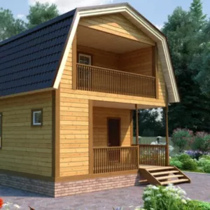 Дом из бруса сруб Уют 6х6 доставка-установка по РБ