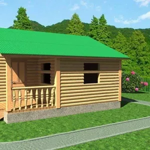 Сруб Бани милана из бруса недорого 6х6 м