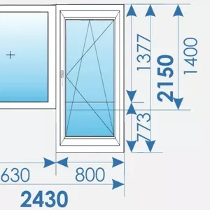 Балконный блок Пвх распродажа в Минске Bruegmann-12*