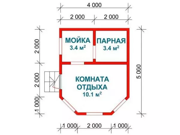 Сруб Бани из бруса Ника 4х5 Сруб с установкой 3