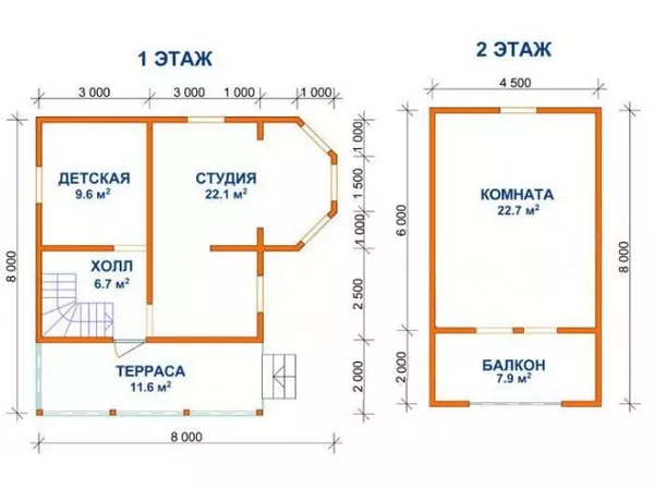 Сруб Дома Егор из бруса новый размер: 6х8 м. 2