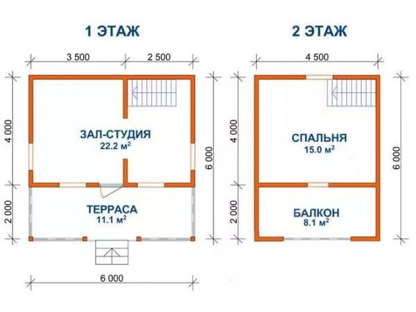 Сруб Дома из бруса Савелий 6х6 м установка и доставка 2