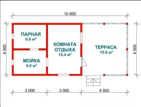 Баня из бруса Стефания 10х4.5 сруб с установкой. 4