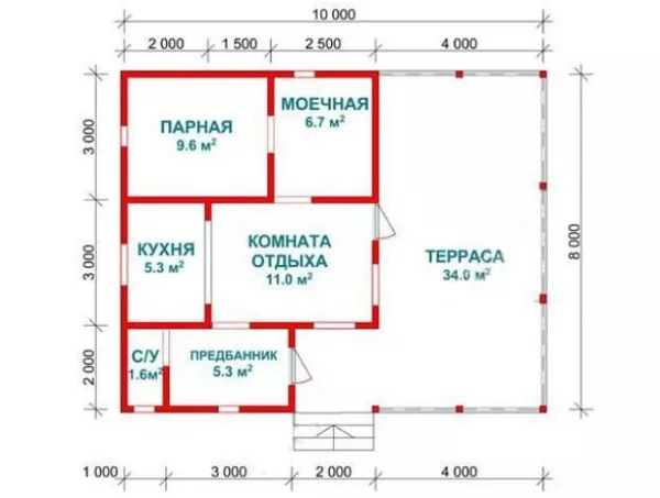 Баня из бруса Камилла 10х8 Сруб с установкой недорого 3