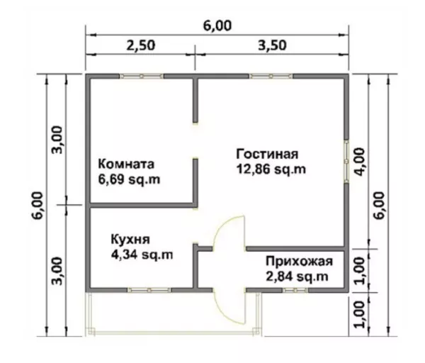 Дом сруб 6х6 Макс из профилированного бруса недорого 3