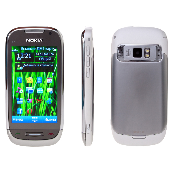 Nokia C7 2 simсим Wi-fi,  FM,  TV,  WAP,  MP3. Новинкa + ПОДАРОК ЧЕХОЛ! 2