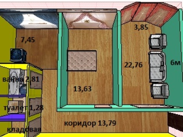 2 комнатная квартира сталинка в центре Минска 2