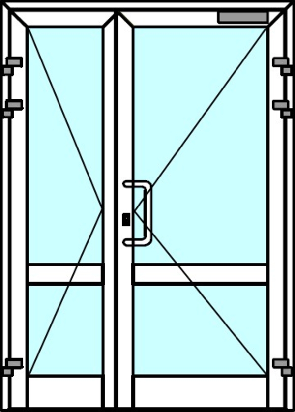 Алюминиевые двери из профиля Алютех серии ALT С48
