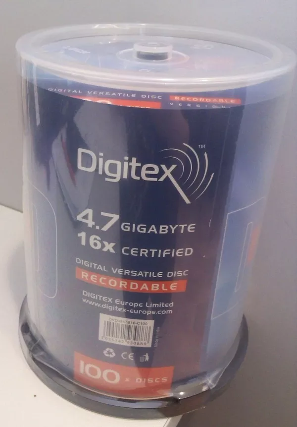 DVD - R диски Digitex,  упаковка 100 шт.,  новая,  запакованная. 4, 7 Gb