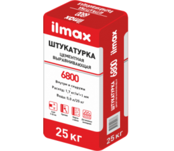 Штукатурка цементная выравнивающая ilmax 6800