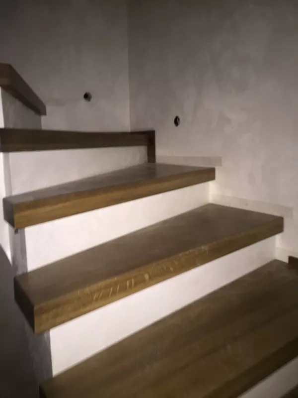 Лестница облицовка дубом бетонных ступеней 2