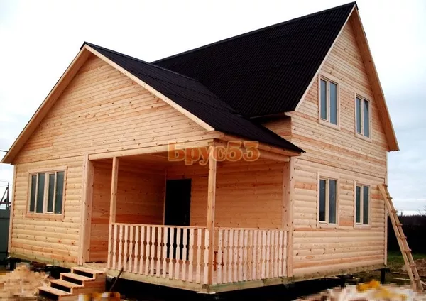 Продам недорого сруб Дома-Бани 8х6 м с установкой в Марьиной горке. 3