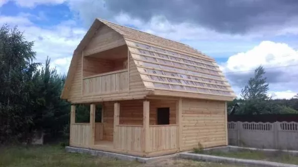 Продам сруб Дома-Бани 6х6 с террассой 2х6 установим в Копыле 4