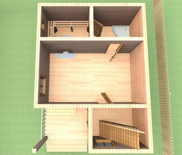 Дом-Баня сруб Добрый из бруса 6х8 с установкой по РБ 2