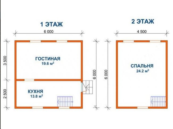 Сруб Дома люсьен 6х6 м из профилированного бруса 4