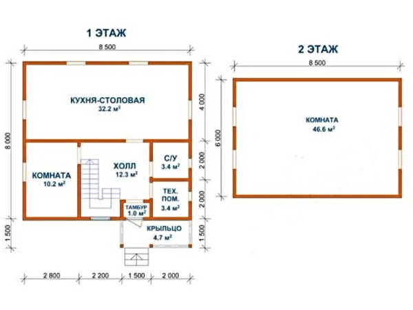 Сруб Дома 8.5 на 9.5 платон из профилированного бруса 2