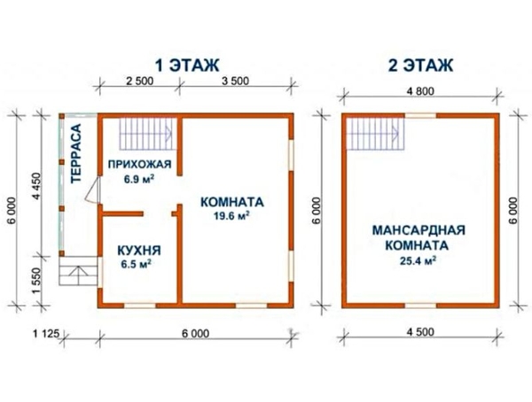 Дом из бруса Даниил 6х6 м сруб с установкой-доставкой Минск и район. 5