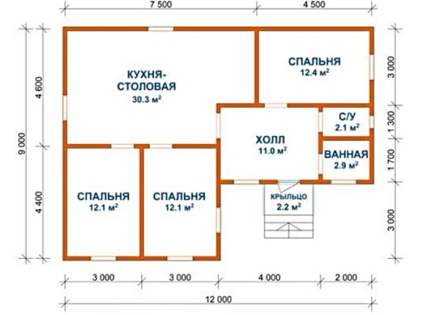 Дом из бруса Викентий 12х9м сруб с установкой-доставкой Минск и район. 2