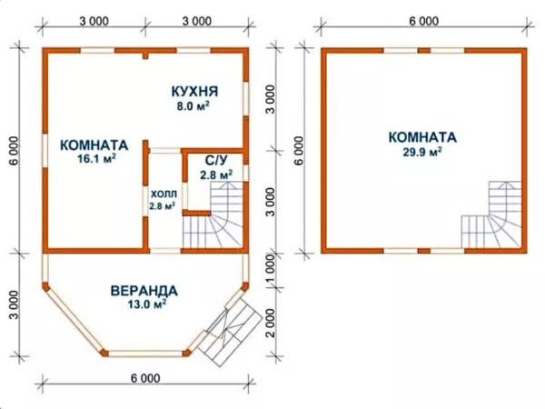 Дом из бруса Назар 6х9 4