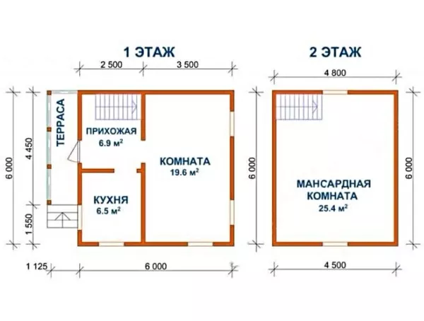 Садовый Дом из бруса Даниил 6х6 5