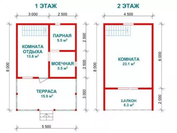 Баня из бруса Валерия 5, 5х8 4