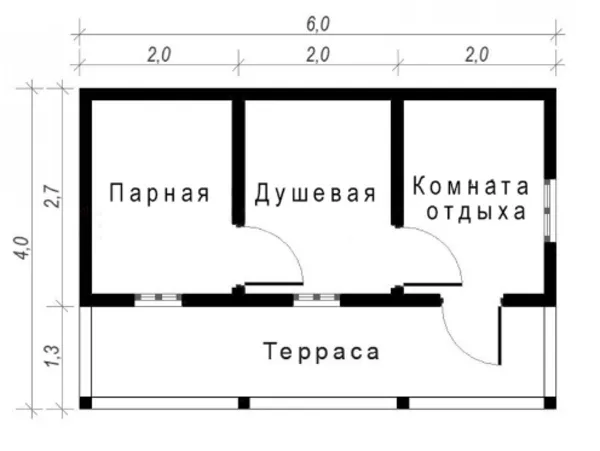 Баня 6х2.7 Фира с террасой 6x1.3 установка 2