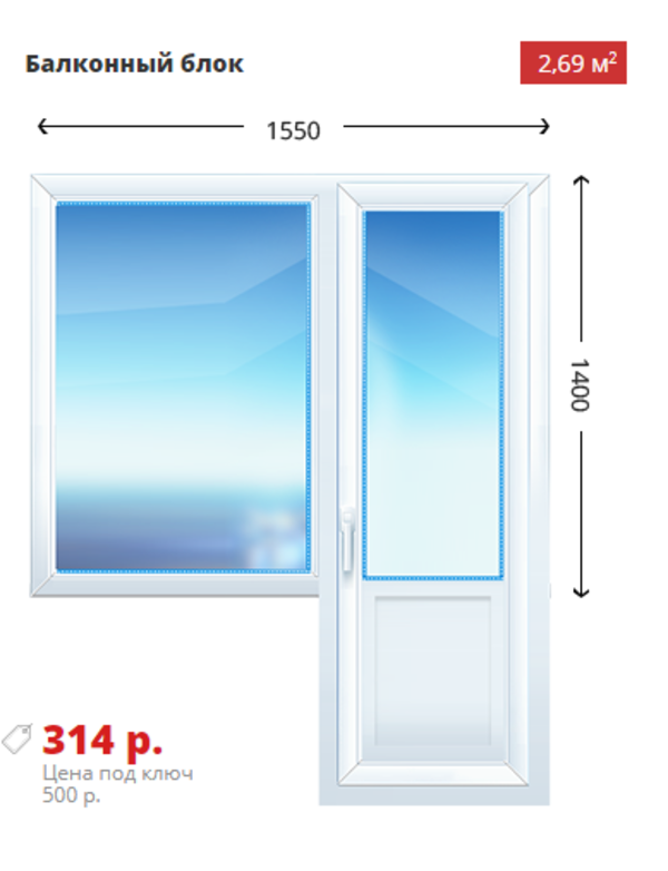 Двухстворчатое окно Rehau Sib 1300х1400 2