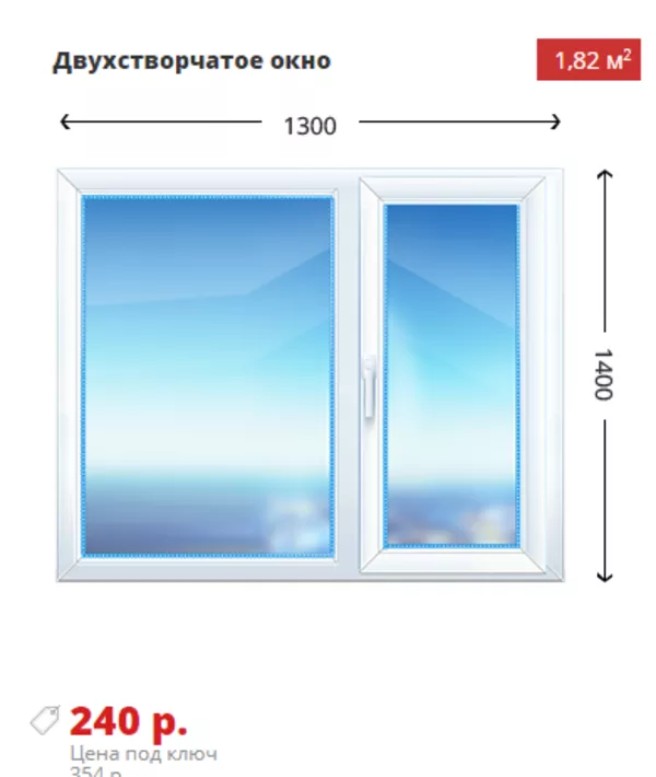 Трехстворчатое окно 1750х1400 KBE Эксперт 76 дешево 2