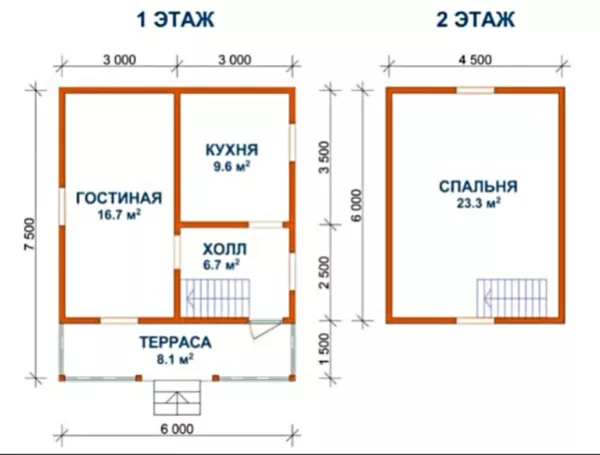 Дом сруб из бруса Марсель 6х8 установка от 10 дней. 2