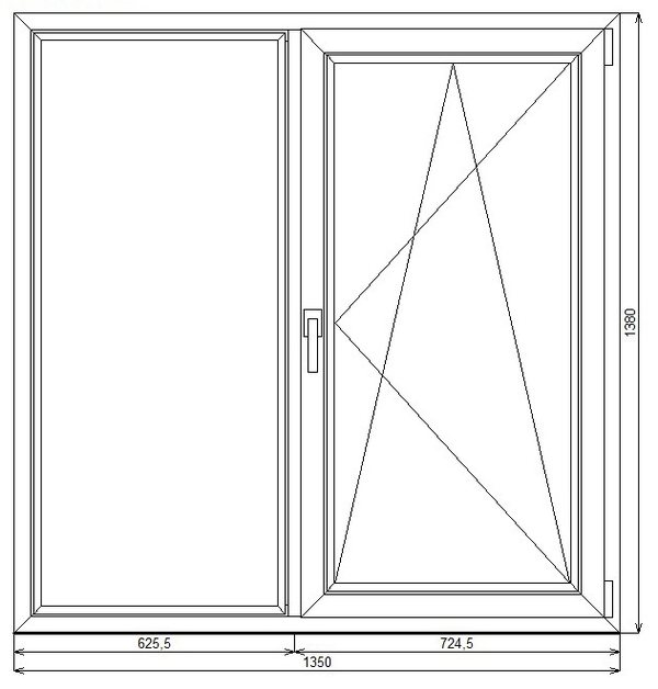 Неликвиды новые окна ПВХ  KBE Expert 70mm.