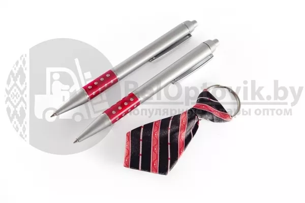 Подарочный набор: 2 ручки,  брелок-галстук 2