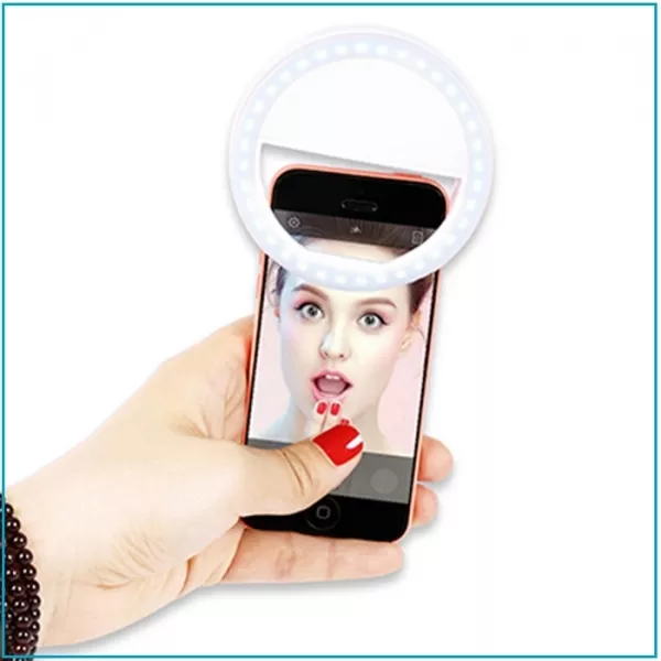 Кольцо для селфи Selfie Ring Light лампа-прищепка на батареиках 4