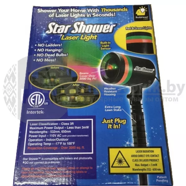 (Качество - А) Лазерный звездный проектор Star Shower 3
