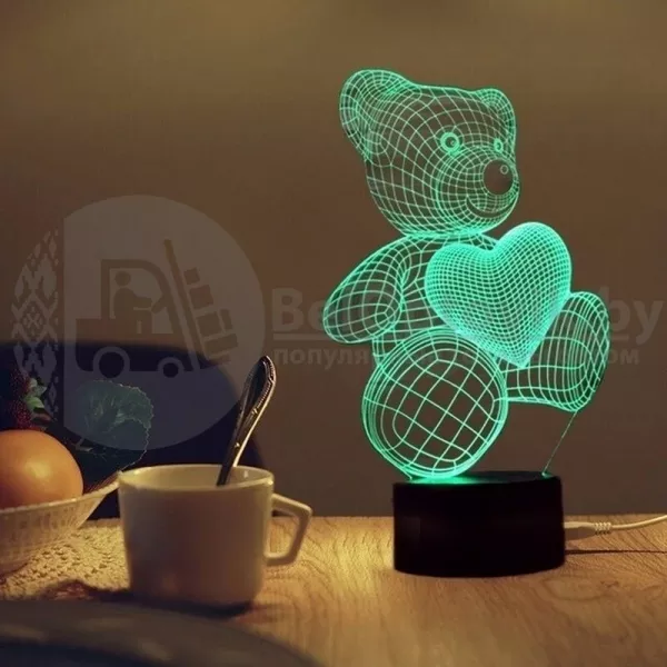 3 D Creative Desk Lamp (Настольная лампа голограмма 3Д) 7
