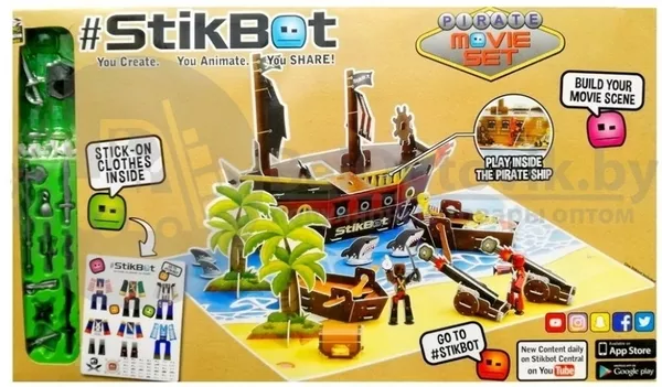 Анимационная студия Пиратский корабль StikBot Movie Set Pirate Scene 4
