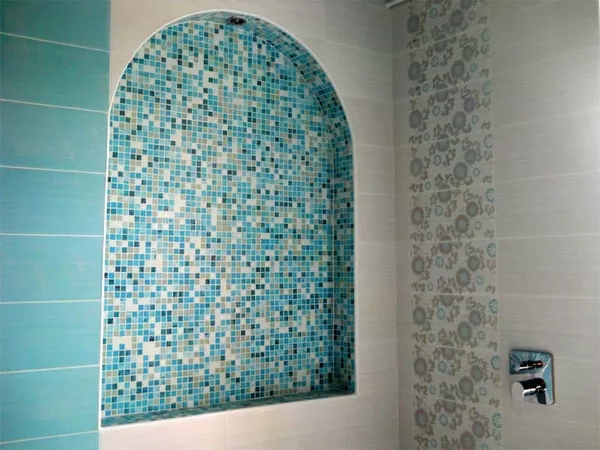 Облицовка стен мозаикой и декоративным камнем,  плиткой
