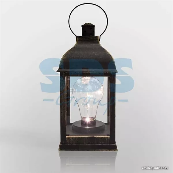 Декоративный фонарь с лампочкой,  бронзовый корпус,  размер 10.5х10.5х22 4