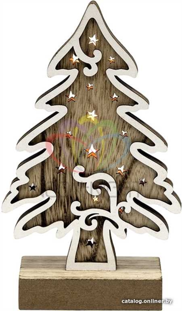 Деревянная фигурка с подсветкой Елочка 11, 5-5-19 см 4