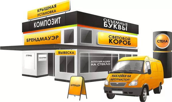 Наружная реклама,  оформление магазинов в Минске