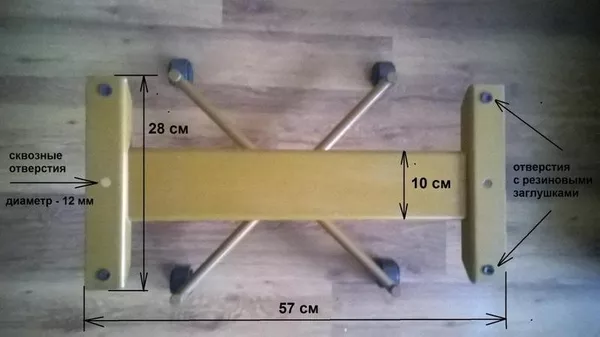 Металлокаркас для стола на мебельных колёсах 2