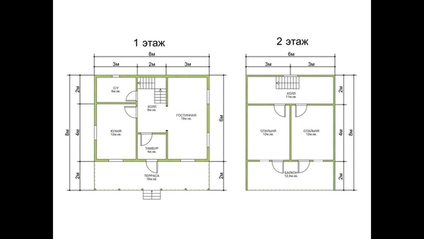 Дом Каркасный под ключ 7х7, 7 м по проекту Уивила 3