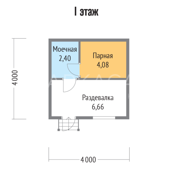 Баня из бруса 4х4 проект Хольбек можно под ключ 2