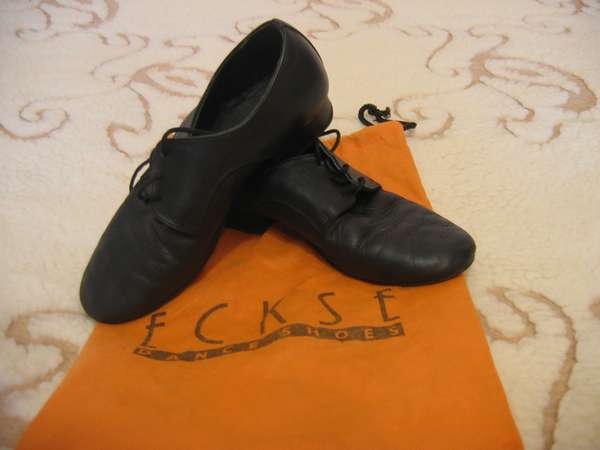 Туфли мужские танцевальные,  натуральная кожа,  чёрные,  размер 34