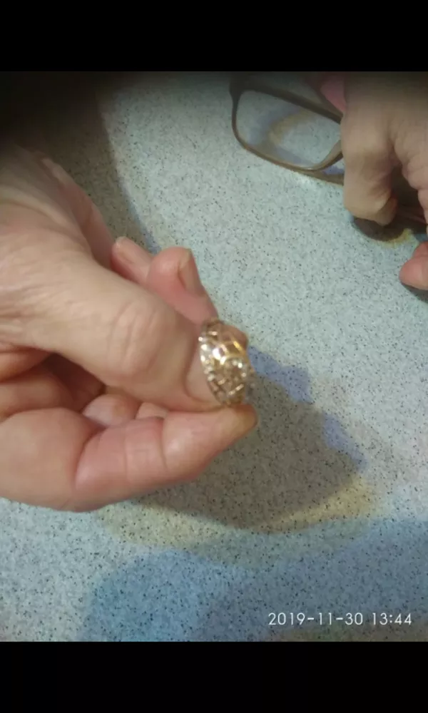 Шикарное кольцо 17, 5,   585 пр,  белое и желтое золото 2
