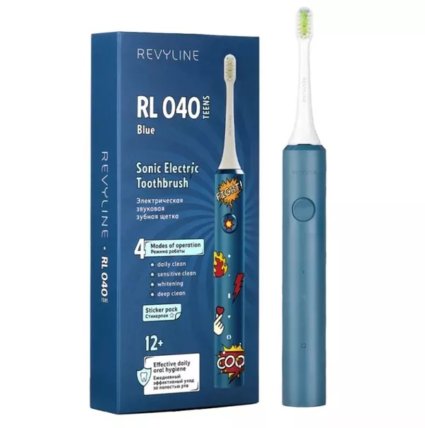 Электрическая щетка Revyline RL040 Teens Blue с наклейками